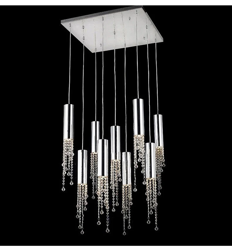 

Gold/Silver Crystal LED Ceiling Pendant Light Luxury Large Staircase Hanging Light Fixture Suitable for Corridors and Lobbies