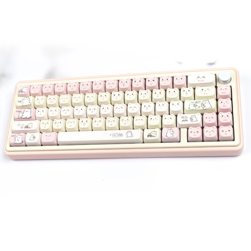 

140 Keys/set Lazy Cat MAO Profile GMK PBT Keycaps for Mechanical Keyboard Dye Sublimation Gaming Keycap Custom Gk61