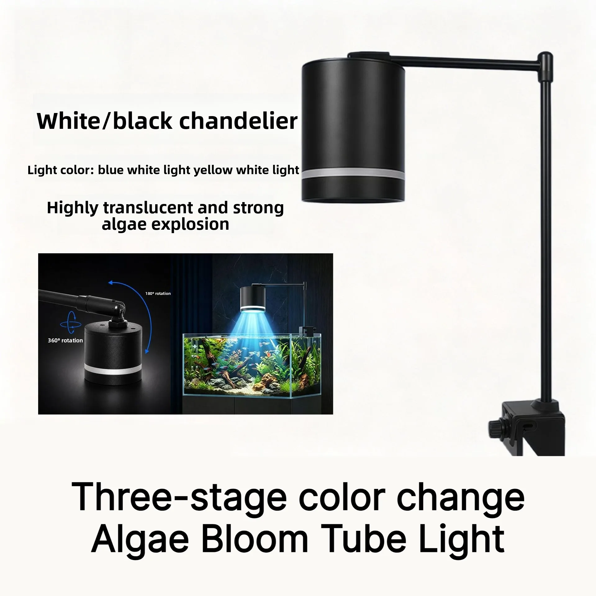 LED Aquarium Pendant Spotlight, Splash‑proof Algae Growing Light for Biotope Stream Tank Planted Aquarium
