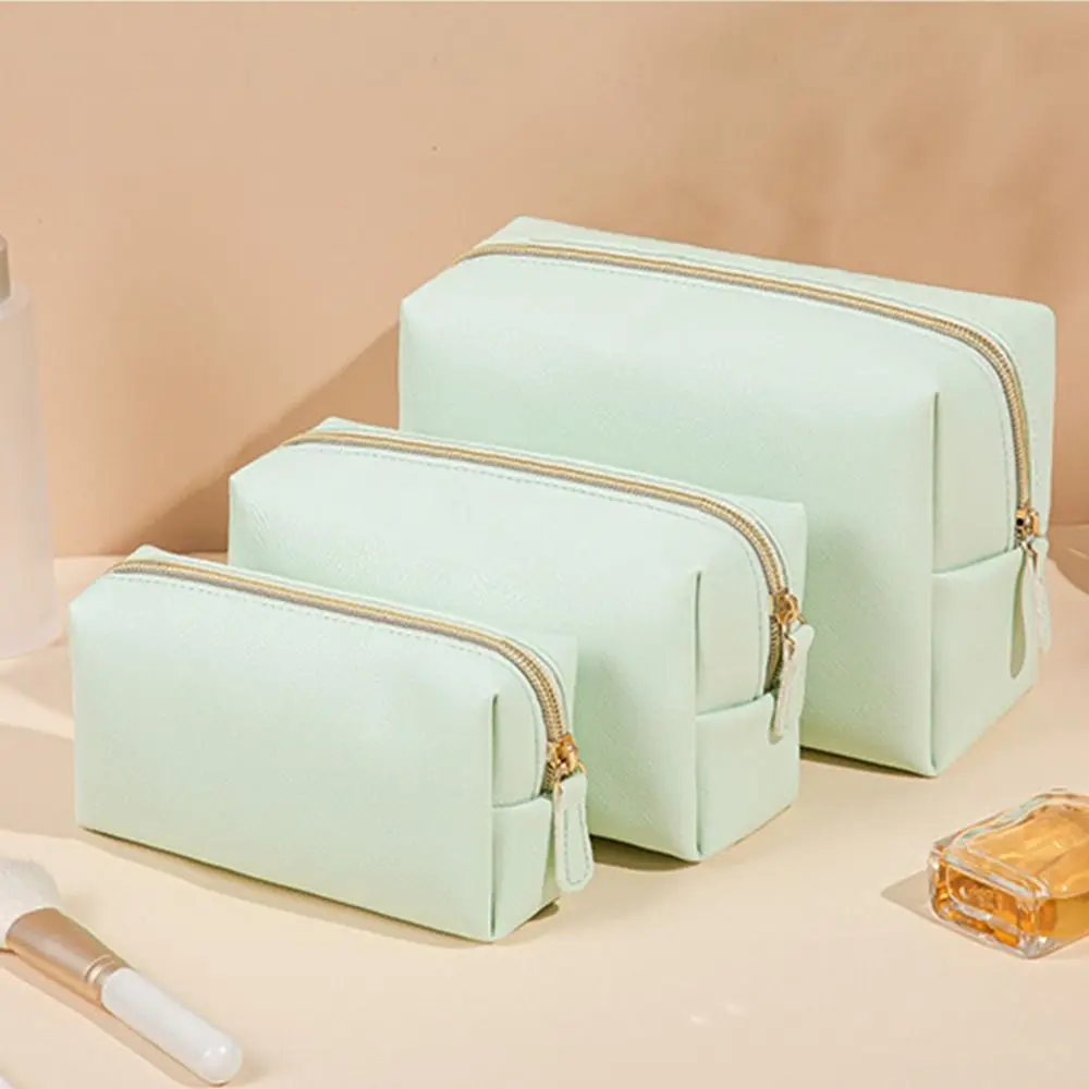 كريم اللون سعة كبيرة غسل الحقيبة حقائب مكياج المرأة حقيبة أدوات الزينة حقائب مستحضرات التجميل أكياس التخزين الكورية السفر المنظم #2