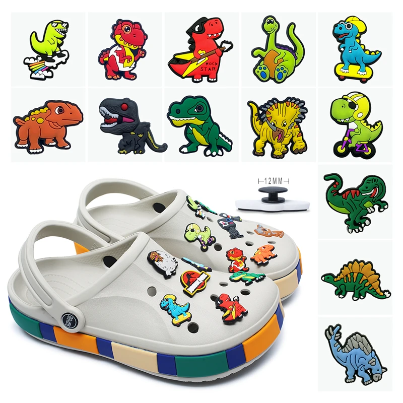 1pcs piece shoe charm dinosaur shoe accessories designer fun cartoon character charm gift for kids and girls