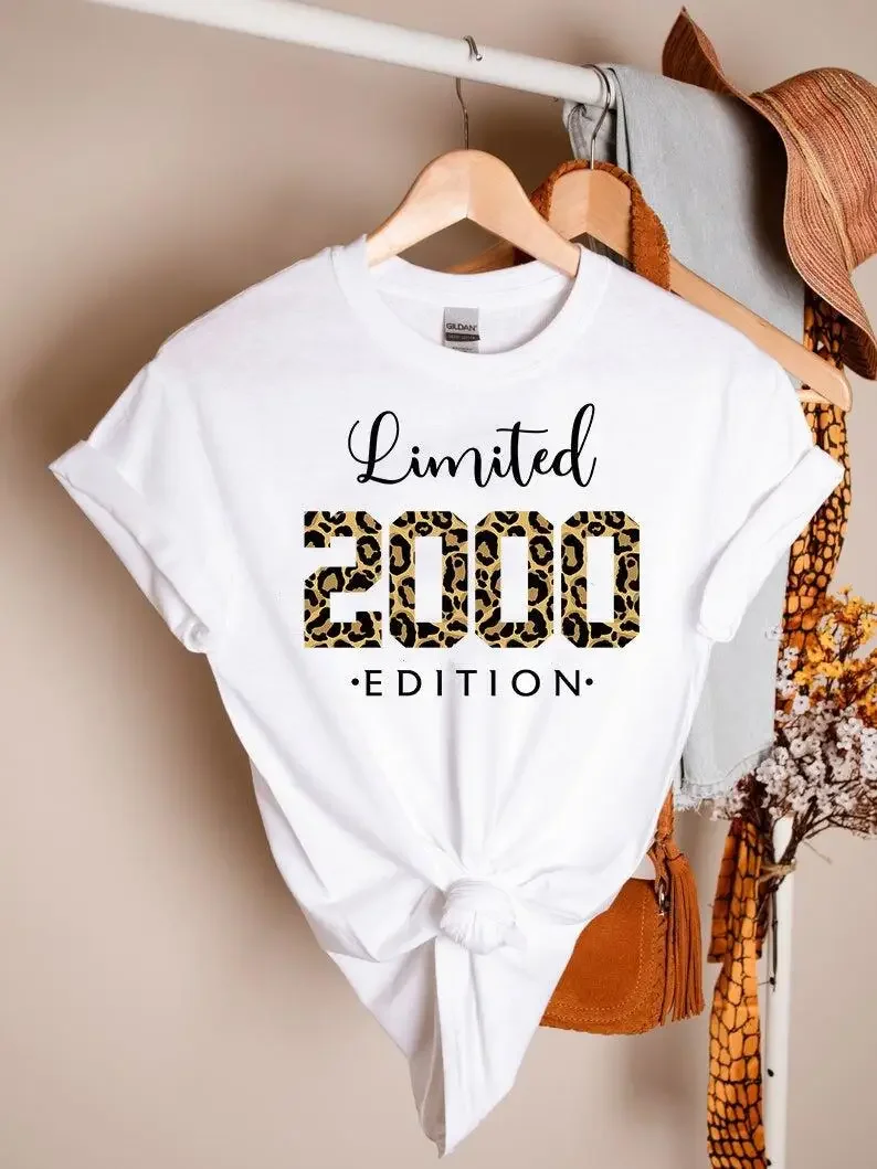 

Limited Edition 2000 T-Shirt 23st Birthday Gift Fashion Bachelorette Party Letter Cotton O Neck Plus Size Short Sleeve Top Tees