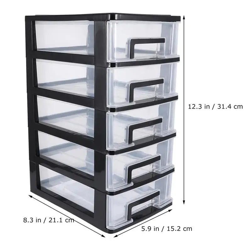 Desktop Storage Box Five-Layer Storage Cabinet Plastic Drawer Type Closet Portable Dustproof Storage Organizer Sundries Holder