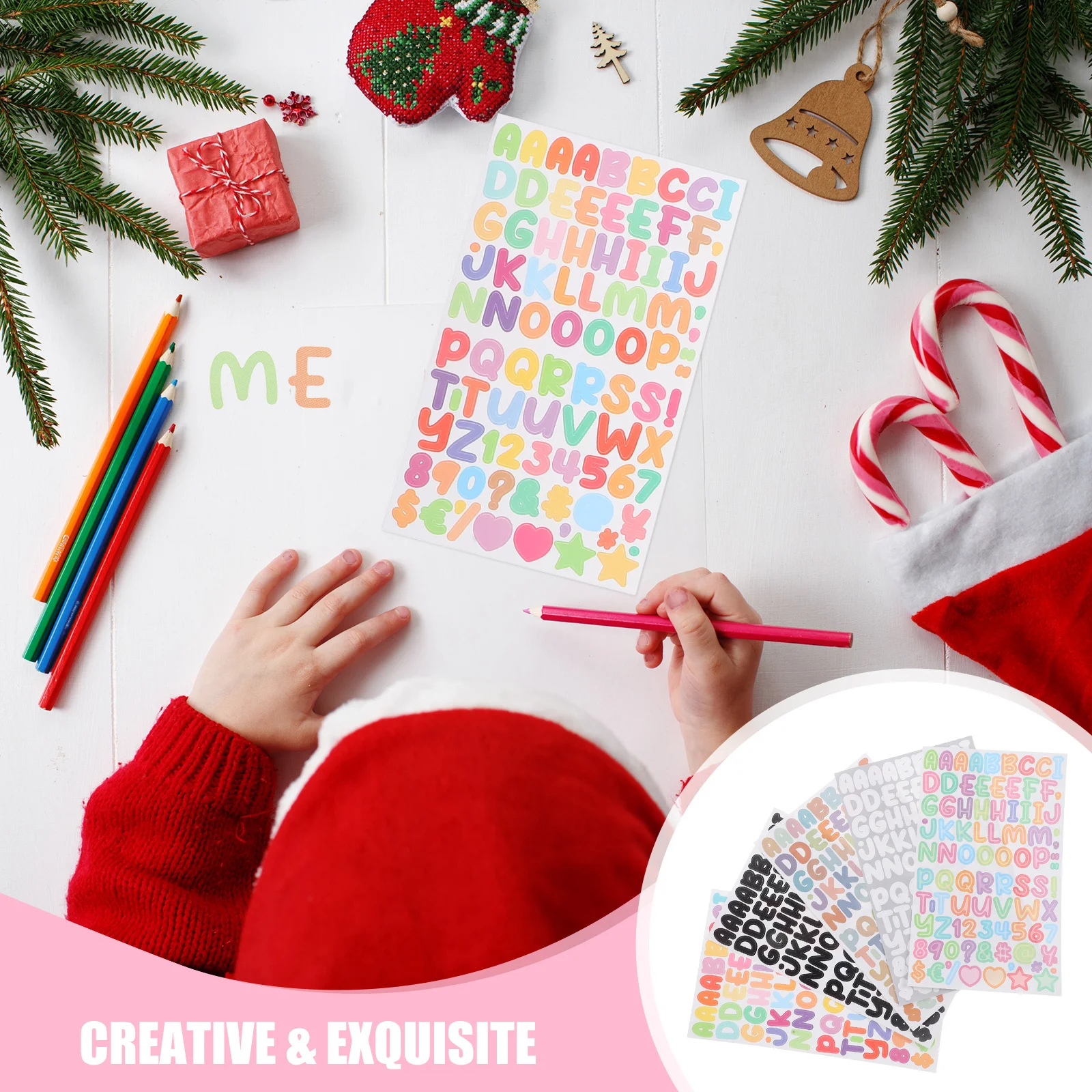 

45 Sheets Alphabet Number Stickers Colored Self-Adhesive Letter Decals For Scrapbooking Diy Crafts Labeling Journals Windows