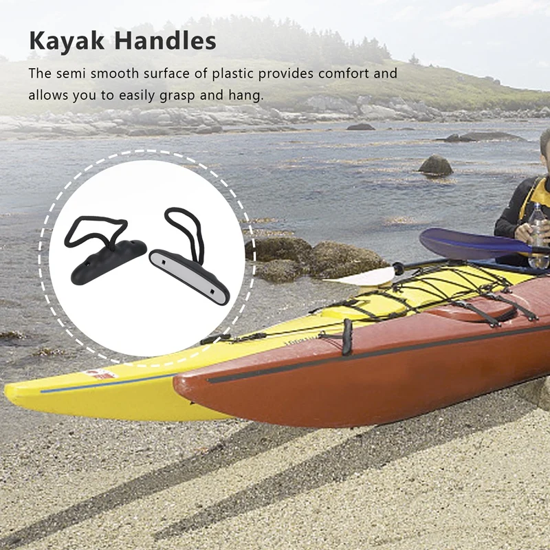 2Pcs Kayak Handles Strong T-Handle Design Ultra Heavy Duty Bungee Kayak Replacement Installation Kit