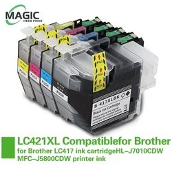 Magic Hero High Capacity LC421XL LC421 421XL Compatible Ink Cartridge For Brother DCP-J1050DW MFC-J1010DW DCP-J1140DW Printer