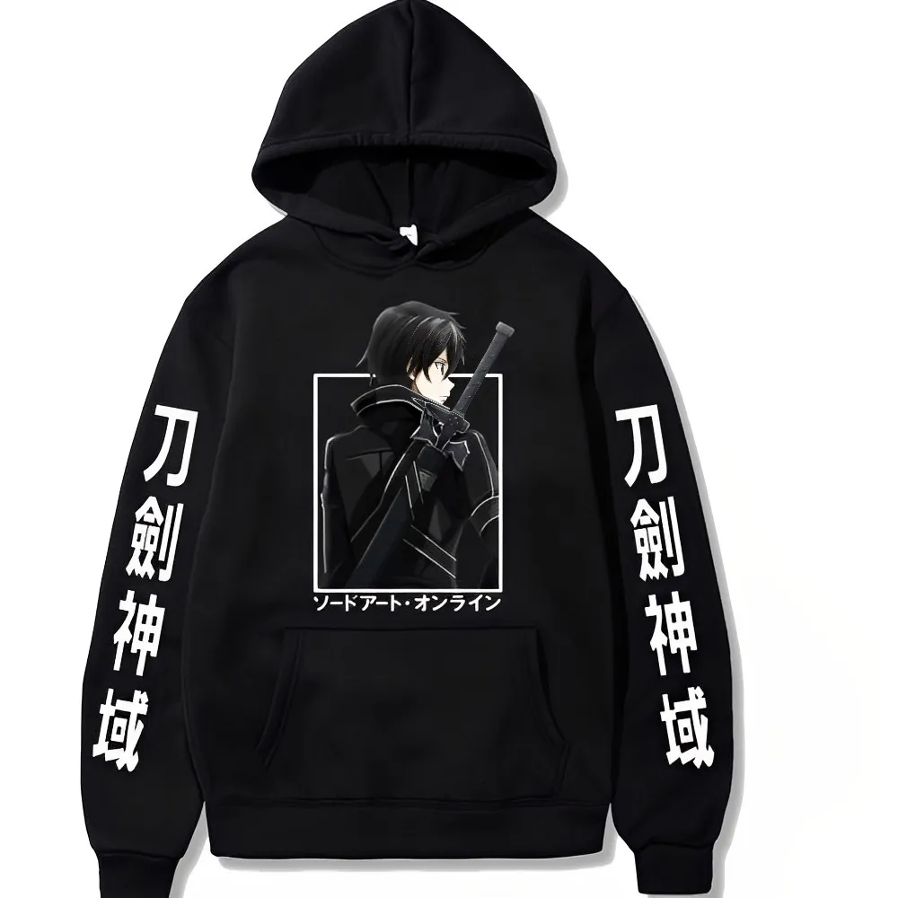 Anime SAO Sword Art Online Men Hoodie Loose Casual Clothing Fashion Warm Fleece Hoodies Personality Street Hip Hop Sweatshirt