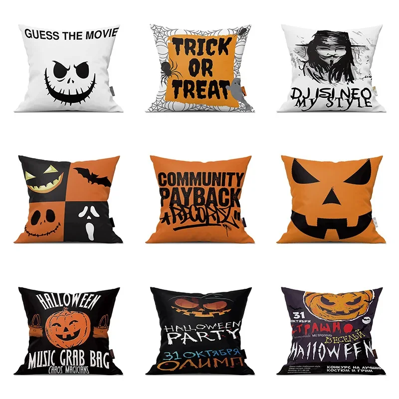 

2020 New Digital Printing Halloween Pillow Cover Ghost Festival Living Room Sofa Cushion Chair Back Home Decoration