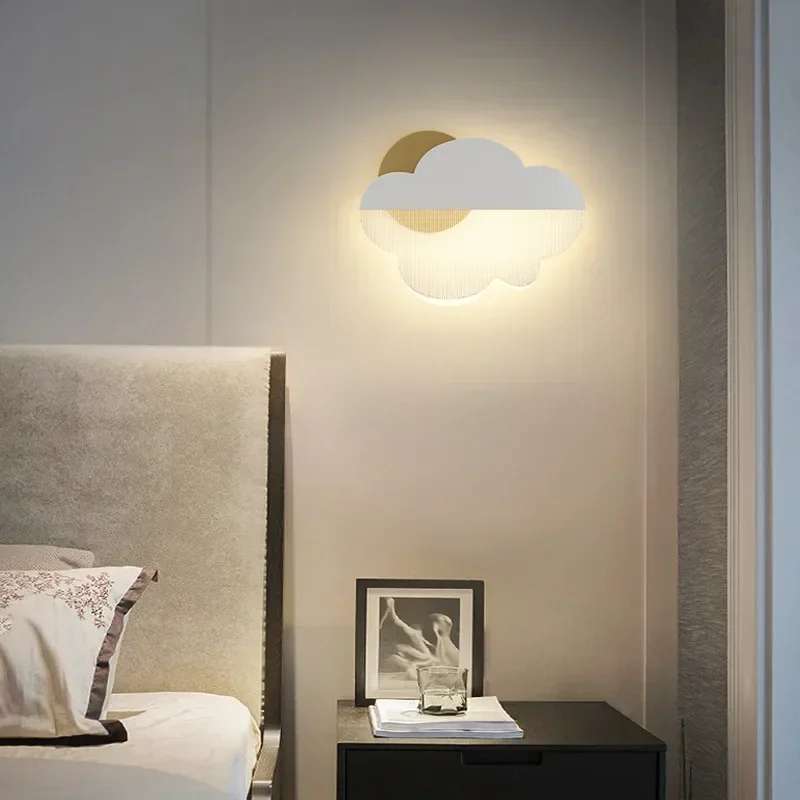 Cloud Shape LED Wall Sconces Acrylic Bedroom Bedside Wall Lights Surface Mount children's Room Lamp Atmosphere Decoration