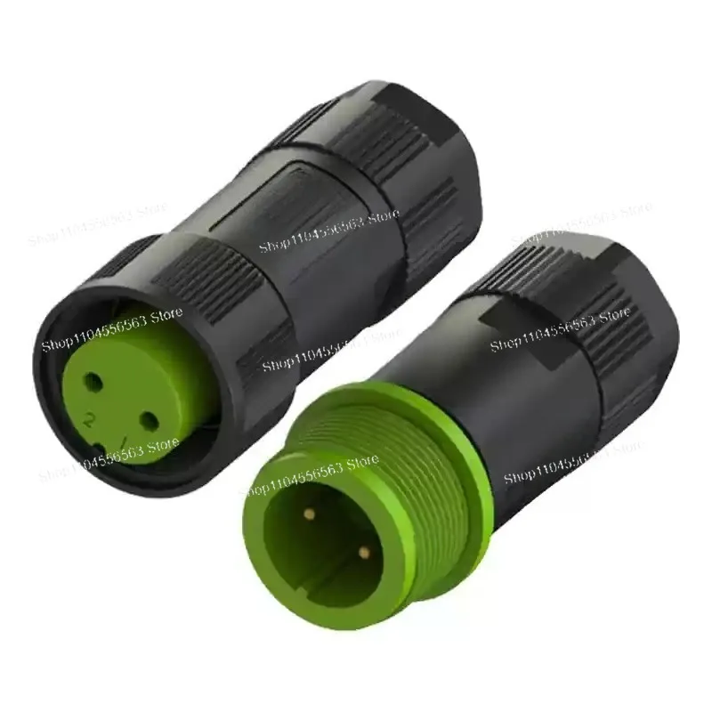 Waterproof 2-Core Circular Connector M20 2Pin 10A/15A for EC Series, Industrial Docking Adapter 10pcs