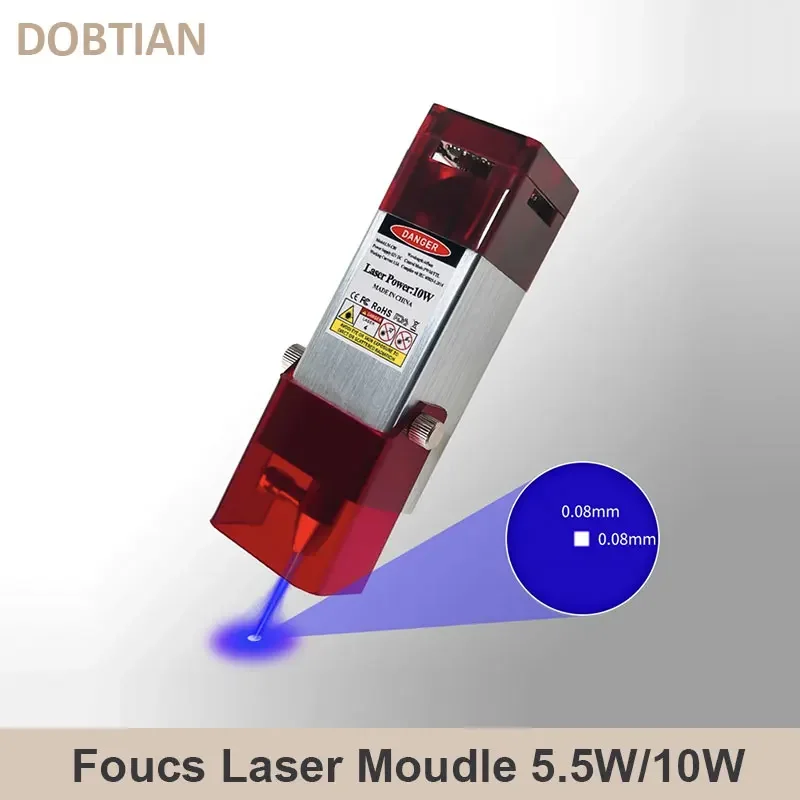 Laser Module C80 with Air Assist 10W Optical Output Power 450nm Blue Laser Head TTL/PWM for CNC Laser Cutting Machine Tools