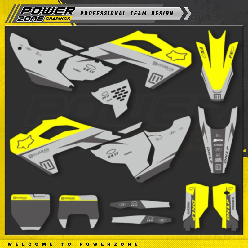 PowerZone Custom Motorcycle Graphics Decal Stickers Kits For Husqvarna Decals 2023 2024 2025 TC FC 125-450CC 24-26 TE FE