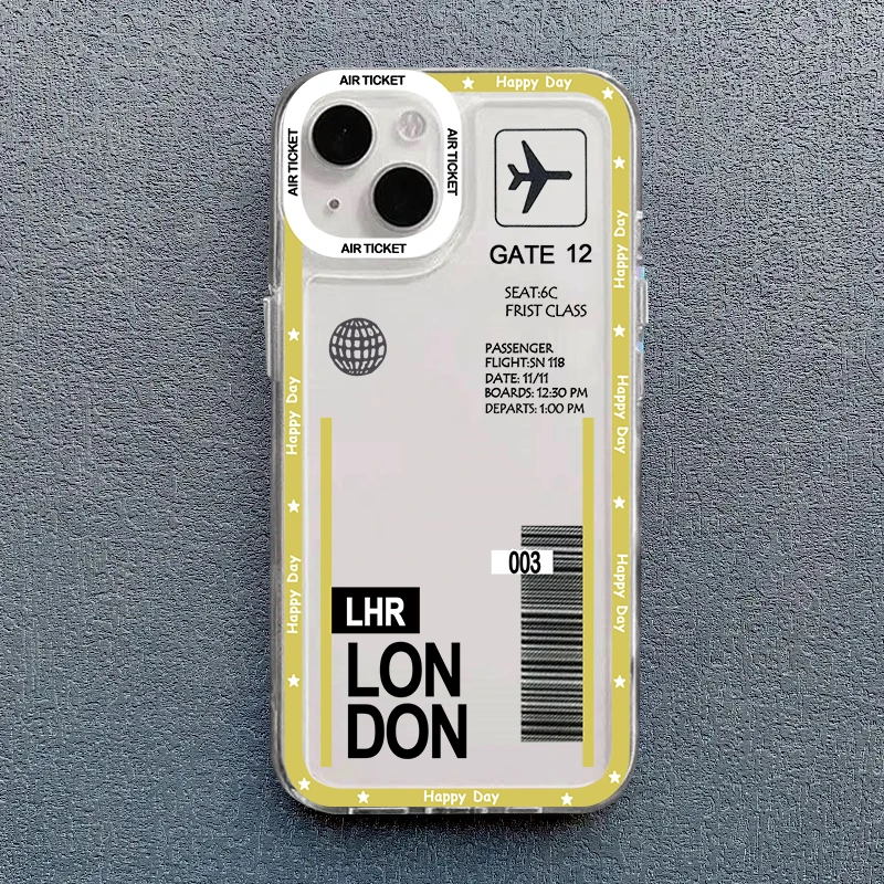 Чехол для телефона Hot Ticket Travel Label New York для iPhone 16, 15, 11, 12, 14, 13 Pro Max Mini X XS XR 7 8 Plus SE4 16E, противоударный чехол