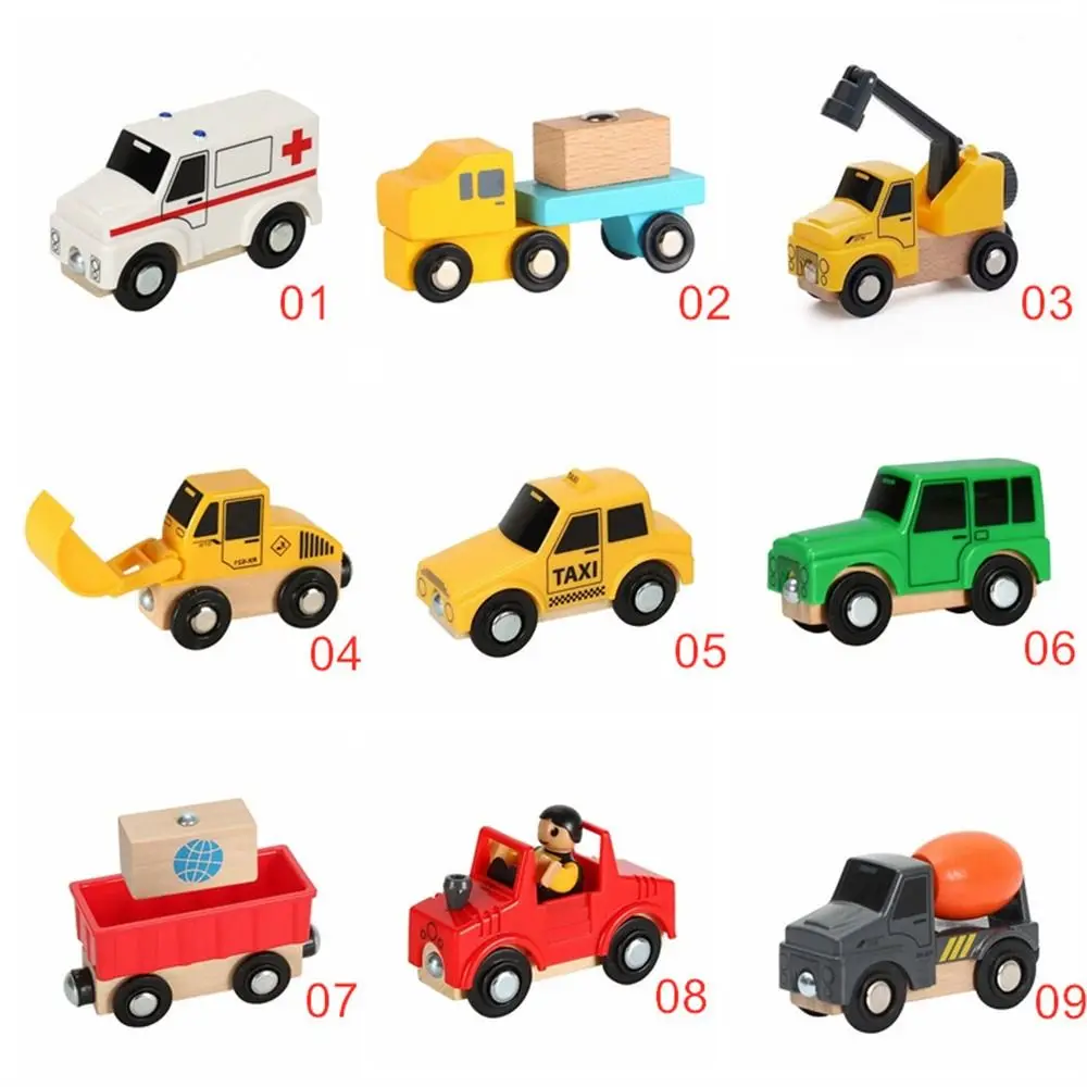 Vehicles Track Magnetic Train Toys Locomotive Toy Combinations Wooden Magnetic Train Model Car Train Model Railway Track Cars