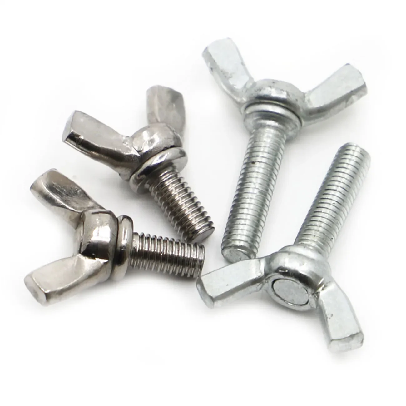 DIN316 304 Stainless Steel / Galvanized Steel Hand Tighten Adjust Bolt Butterfly Wing Head Thumb Screw M3 M4 M5 M6 M8 M10