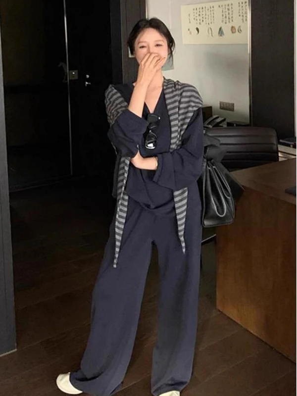 

plus Size 300 Pou Women's Casual Street Sle Hoodie And Wide Leg Pants Set Autumn Faion plus Size Clothing Set