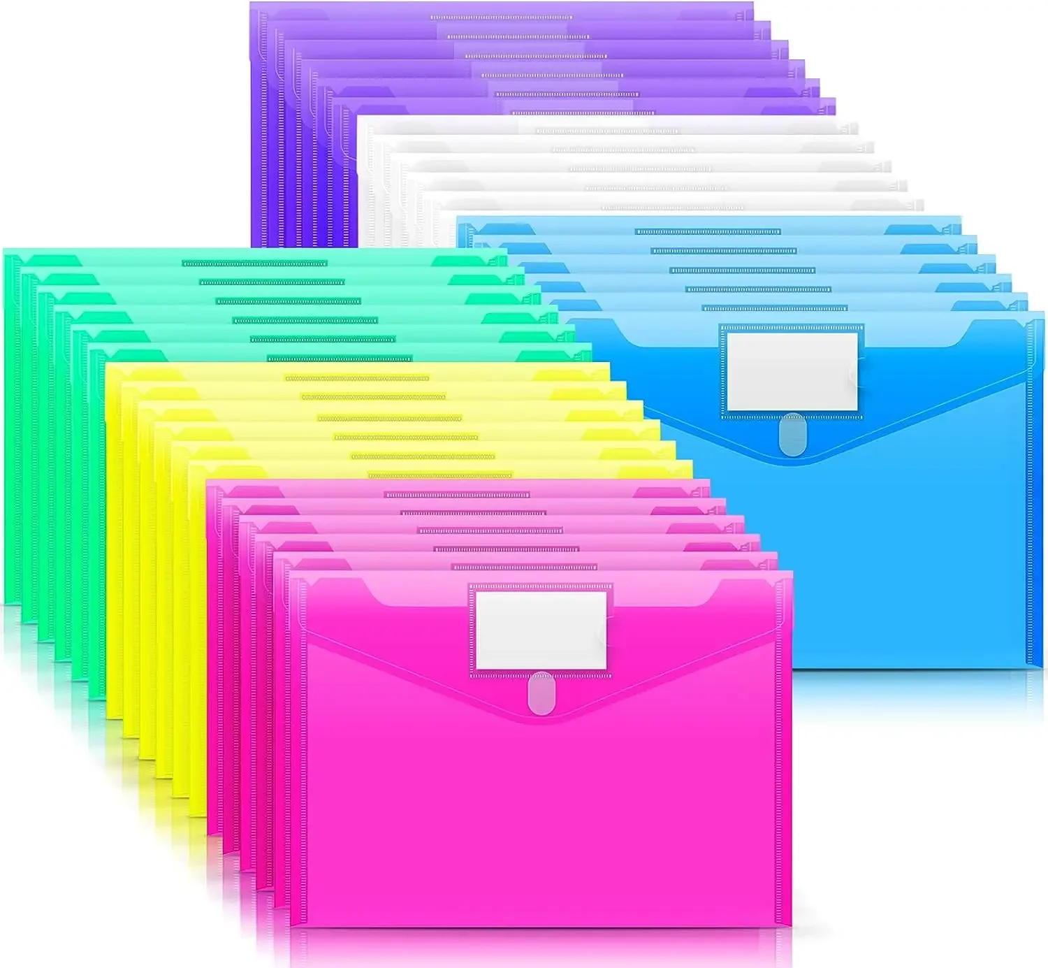 

Plastic Envelopes Poly Envelopes Clear Document Bag Plastic File Folders Letter A4 Size File Envelopes with Label Pocket