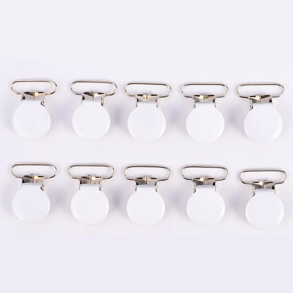 Soother Clip Metal Round Pacifier Adjuster Suspender Clips for Strap Teething Beads