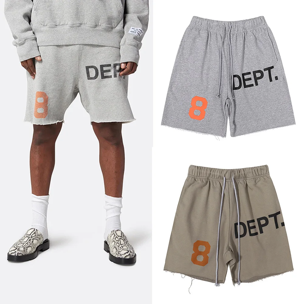 

Dept Luxury Design Letter Fashion Brand Shorts for Men and Women Gallery Print Summer Cotton Boardshorts Sports Short Pants