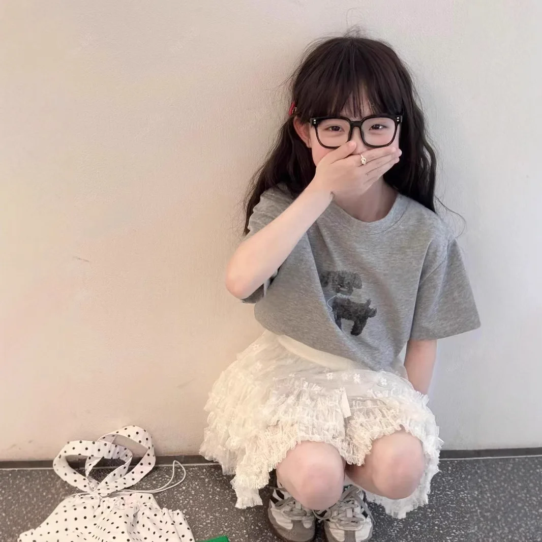 تنورة قصيرة شبكية كورية صيفية بلون سادة 2025 تنورة كعكة جديدة لطيفة ورائعة تناسب الجميع غير رسمية فضفاضة عالية الخصر