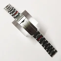 20mm Width Watchbands Solid Stainless Steel Glide Fine-tuning Buckl For NH35 Watch Case Polished Brushed Oyster Strap Bracelet