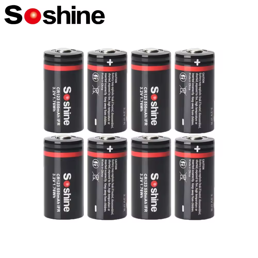 Soshine RCR123 3,2 V 550mAh batería recargable 16340 LiFePO4 ciclo de descarga de 2000 tiempos para linterna faro Mini ventilador