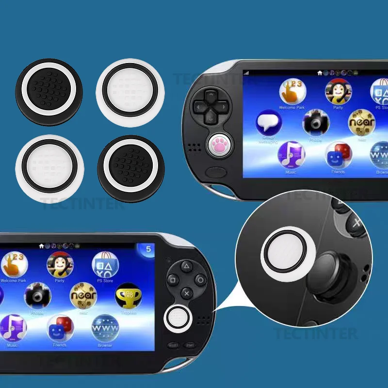 4 Uds. Tapas de agarre de silicona para pulgar para Sony Psvita PSV1000/2000 piezas de reparación de consola funda protectora accesorios de juego