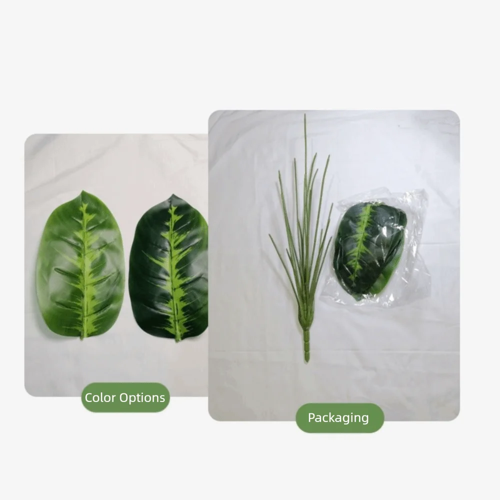 Grüner Künstlicher Ficus-Baum in Übergröße mit 23 Blättern, Große Künstliche Ficus-Palmblätter, Monstera-Baumzweig – Detail 7