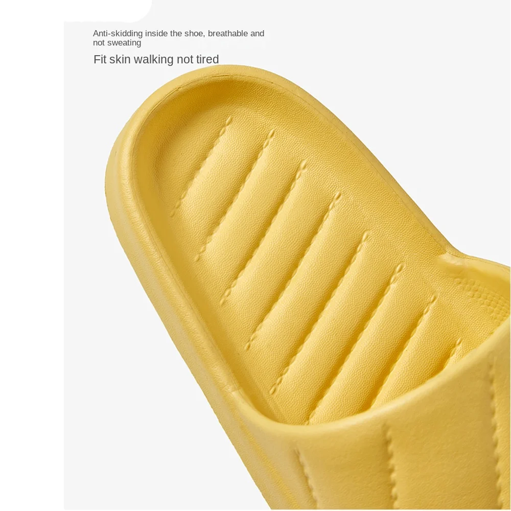 

Summer Soft EVA Women's Slippers Non-slip Stripe Decoration Flip Flops Candy Colors Cute Beach Sandals Home Use
