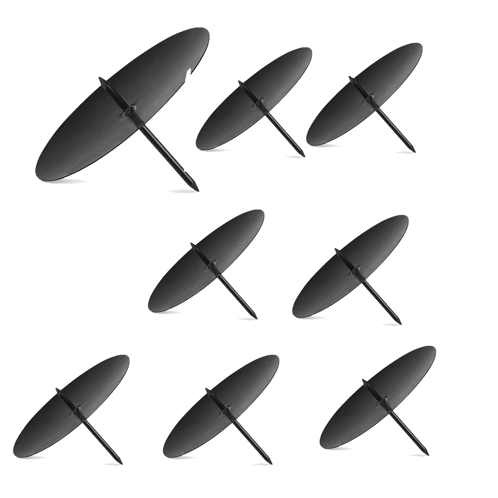 

Wreath Candle Holder, 8 cm Advent Candle Holder, Metal Candle Holder, Christmas Candle Plate with Spike 8Pcs Black HY