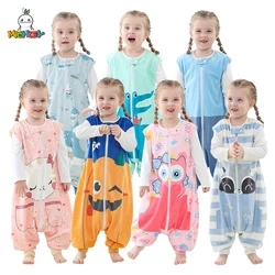 MICHLEY Cartoon bez rękawów dziecięcy śpiwór dziecięcy drukuj z nóżkami unisex bielizna nocna śpiwór piżamy dla dziewczynek chłopców 1-6T