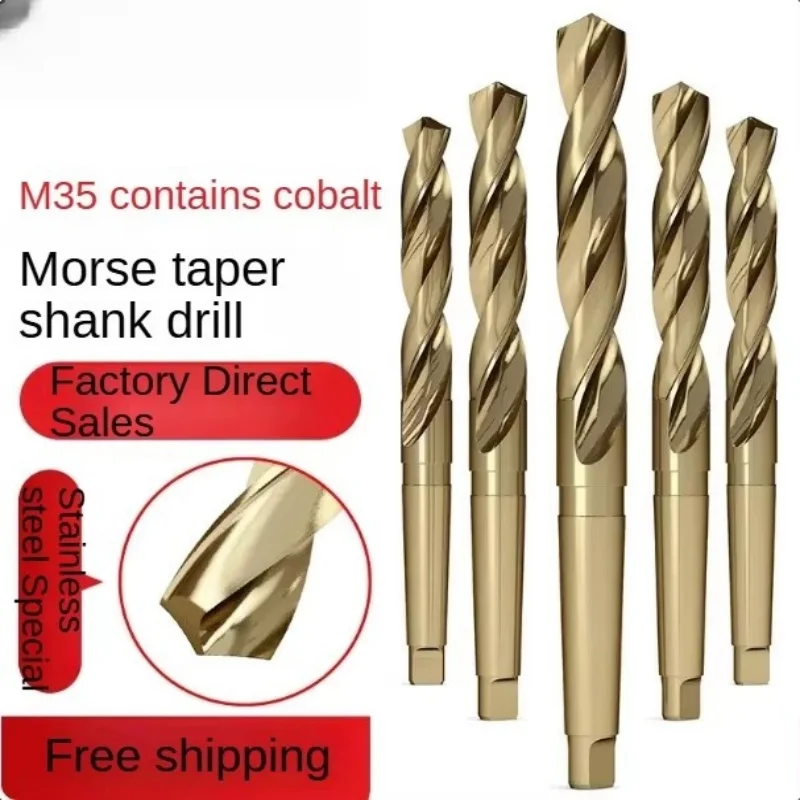 HSSCO Cobalt Mohs Taper Shank Twist Drill Bit(10/12/15/20/25/28/30/35/38/40mm) M35 Material Processing Stainless Steel Special