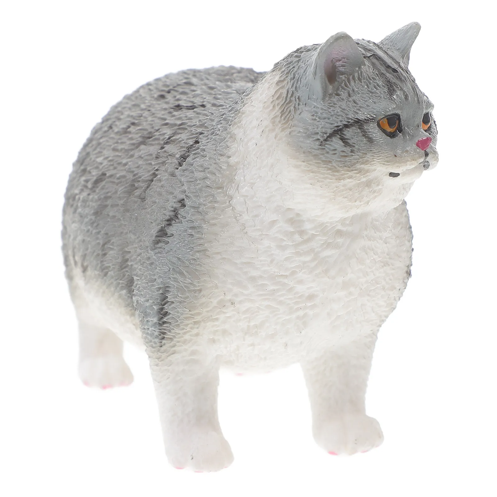 

Lifelike Short Hair Cat Decoration Sturdy Plastic Simulation Statue Vivid Color Desktop Tabletop Ornament for Home Restaurant