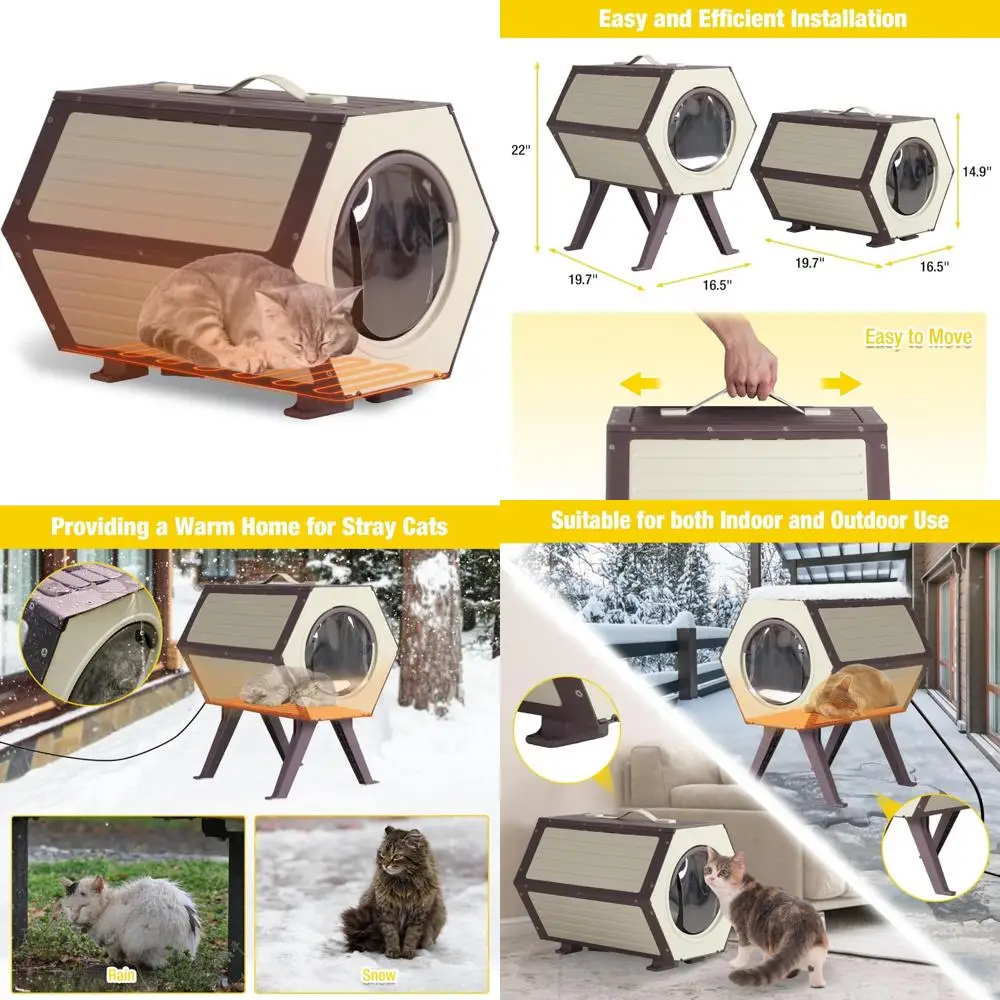 

Expandable Insulated Feral Cat Shelter with Adjustable Temperature and Time Features for Outdoor Cats