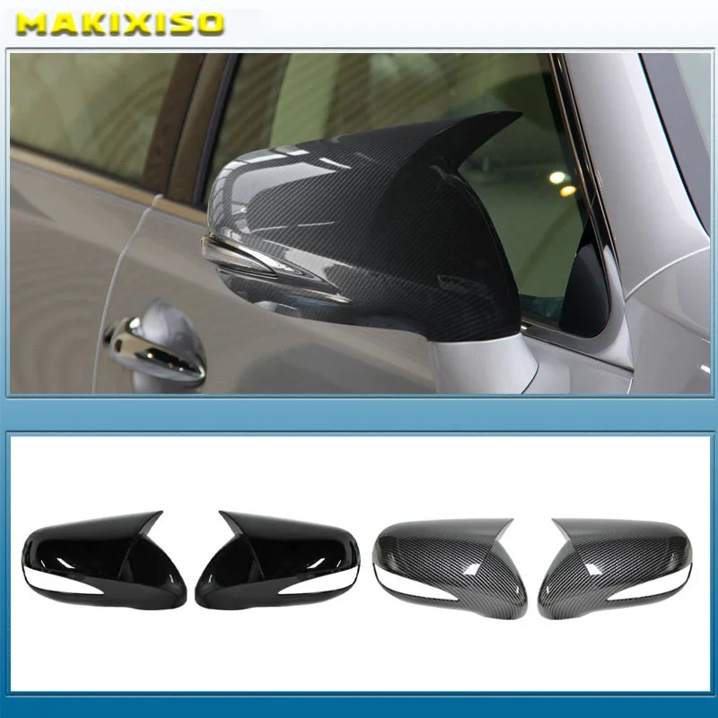 Ein Paar für LHD Lexus IS350 IS250 ES350 2008-2012 M Horn Style Carbon Fiber Glänzend Schwarz Flügel Rückspiegelabdeckung Gehäuse Zierleiste