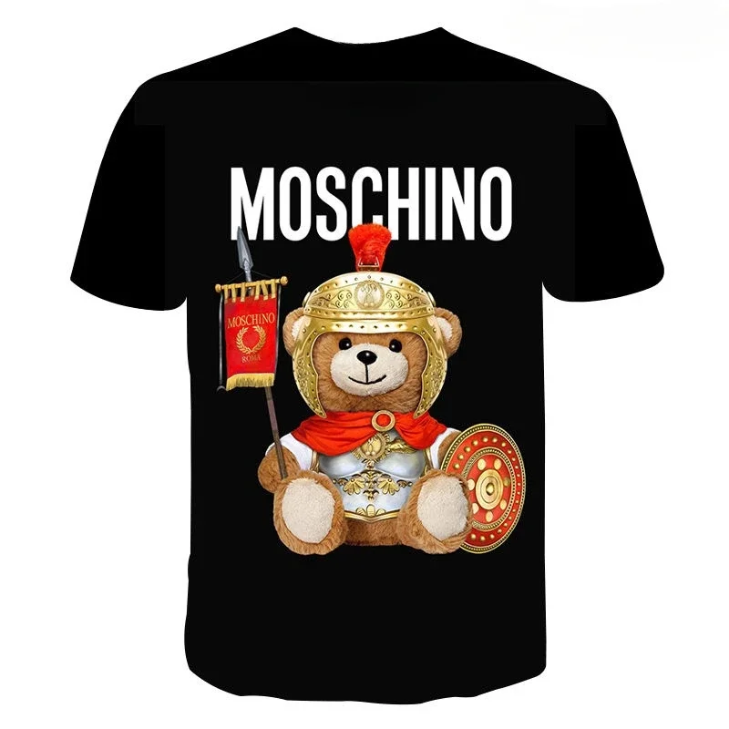 2025 New Summer Moschino Couple T Shirt Men Fashion Streetwear Women Printed Children T-Shirts Cool Tee