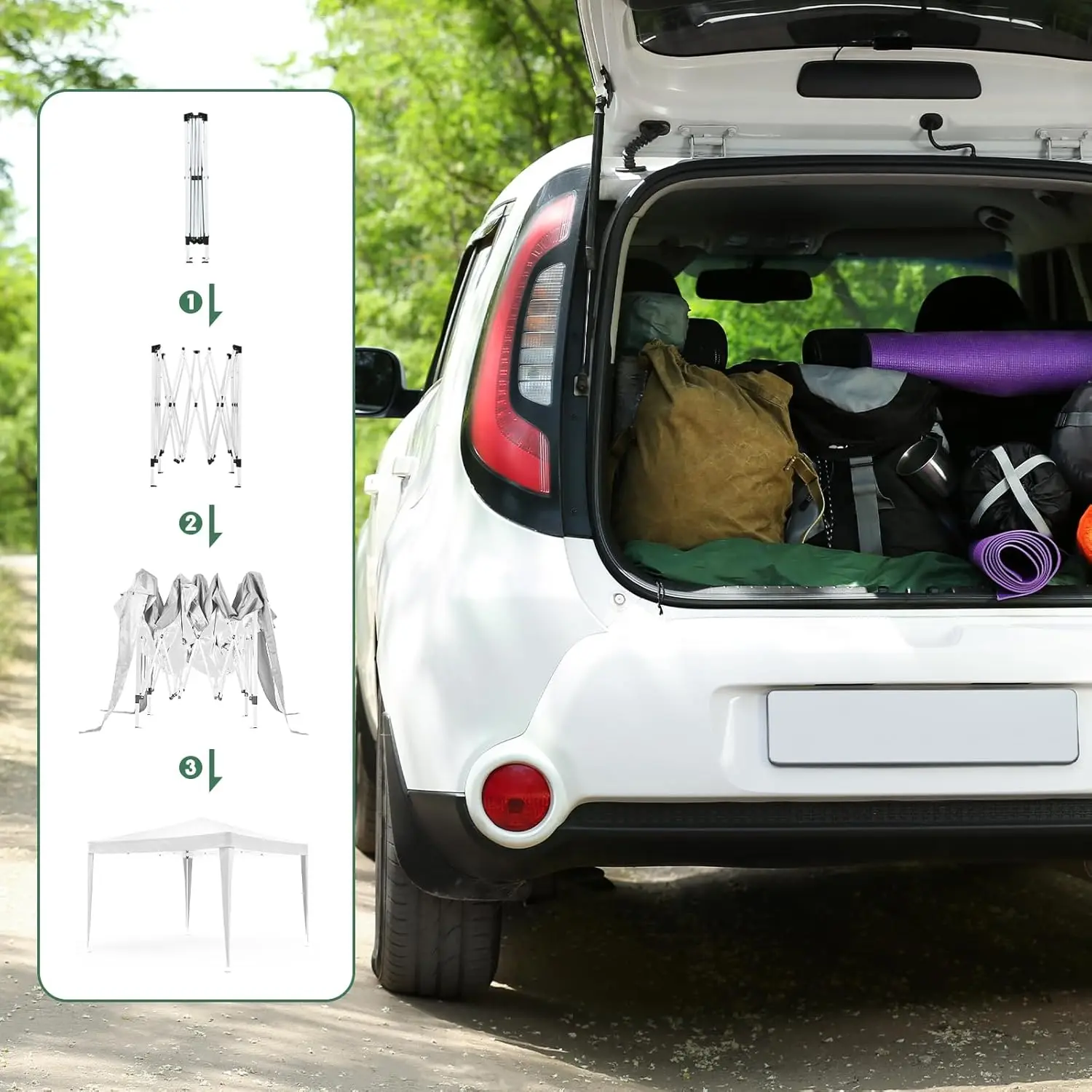 2x2 Outdoor Gazebo, Pop Up Canopy Tent for Wedding Garden, Portable Marquee Waterproof White