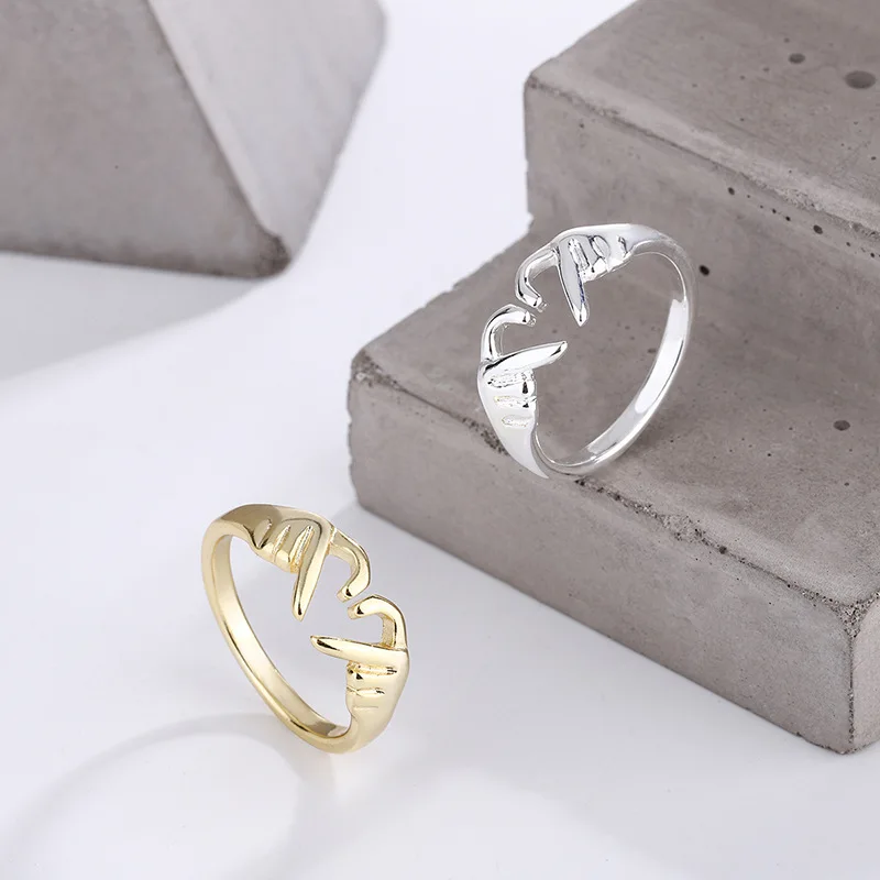 Romantic Love Hand with Heart Shaped Ring, Adjustable