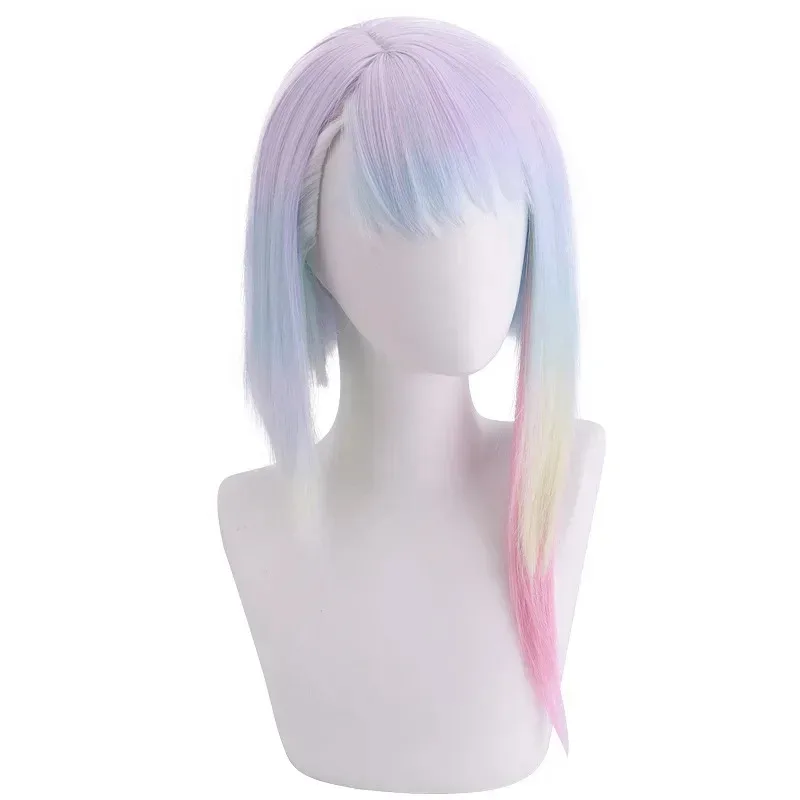 Lucy Cosplay Wig Anime Cyberpunk Edgerunners Cosplay Mixed Color Wigs Heat Resistant Synthetic Wigs  Wig Cap