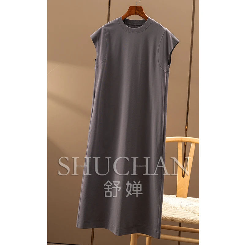 2025 High-quality Lazy Black Technology Cool Quick-drying Bag Rotator Sleeve T-shirt Dress New Women 45B7