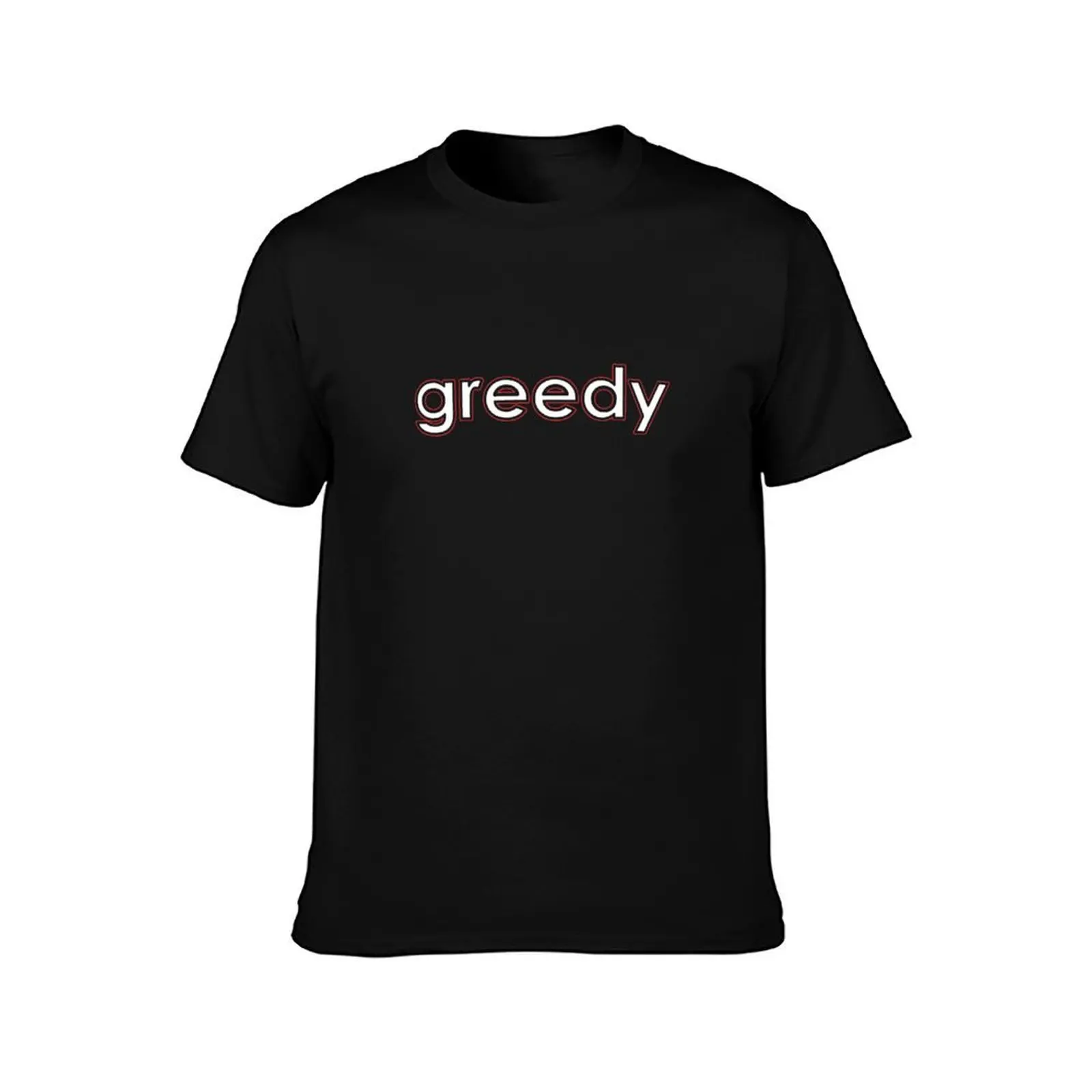 greedy T-Shirt Summer Casual Cotton Tee Oversized Streetwear Tops Vintage Graphic Print Loose Fit Short Sleeve 100% Cotton