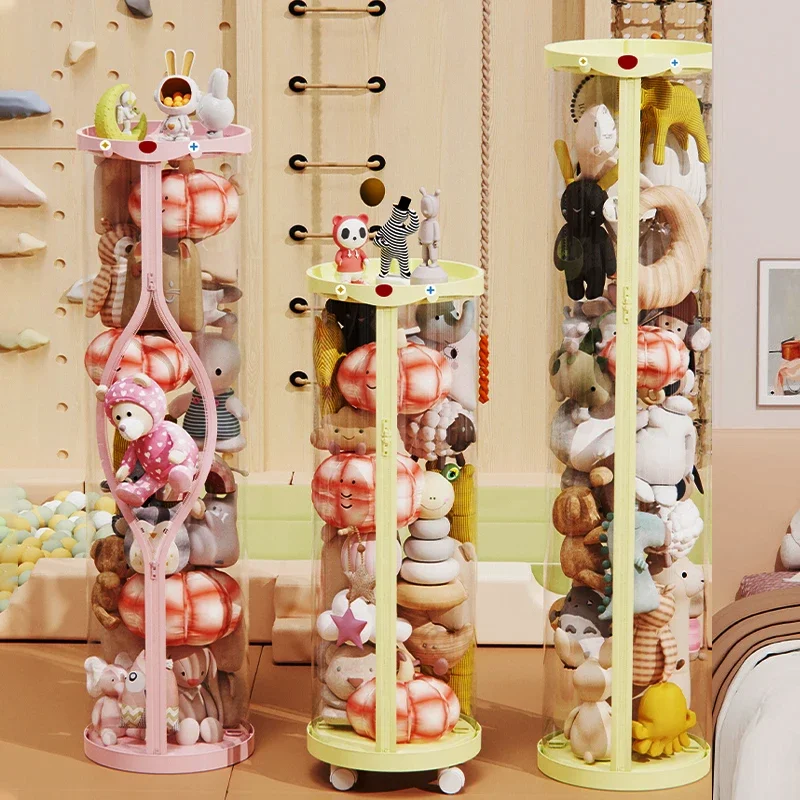 

Мультяшная коробка для хранения на молнии, детский органайзер для игрушек, прозрачные плюшевые игрушки «сделай сам», круглая кукла, организация, трубка для хранения, подарок для детей