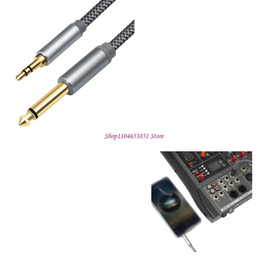Heavy Duty Braided 1/4Inch To 1/8Inch TRS Auditory Cable For Stage Performances And Music Production