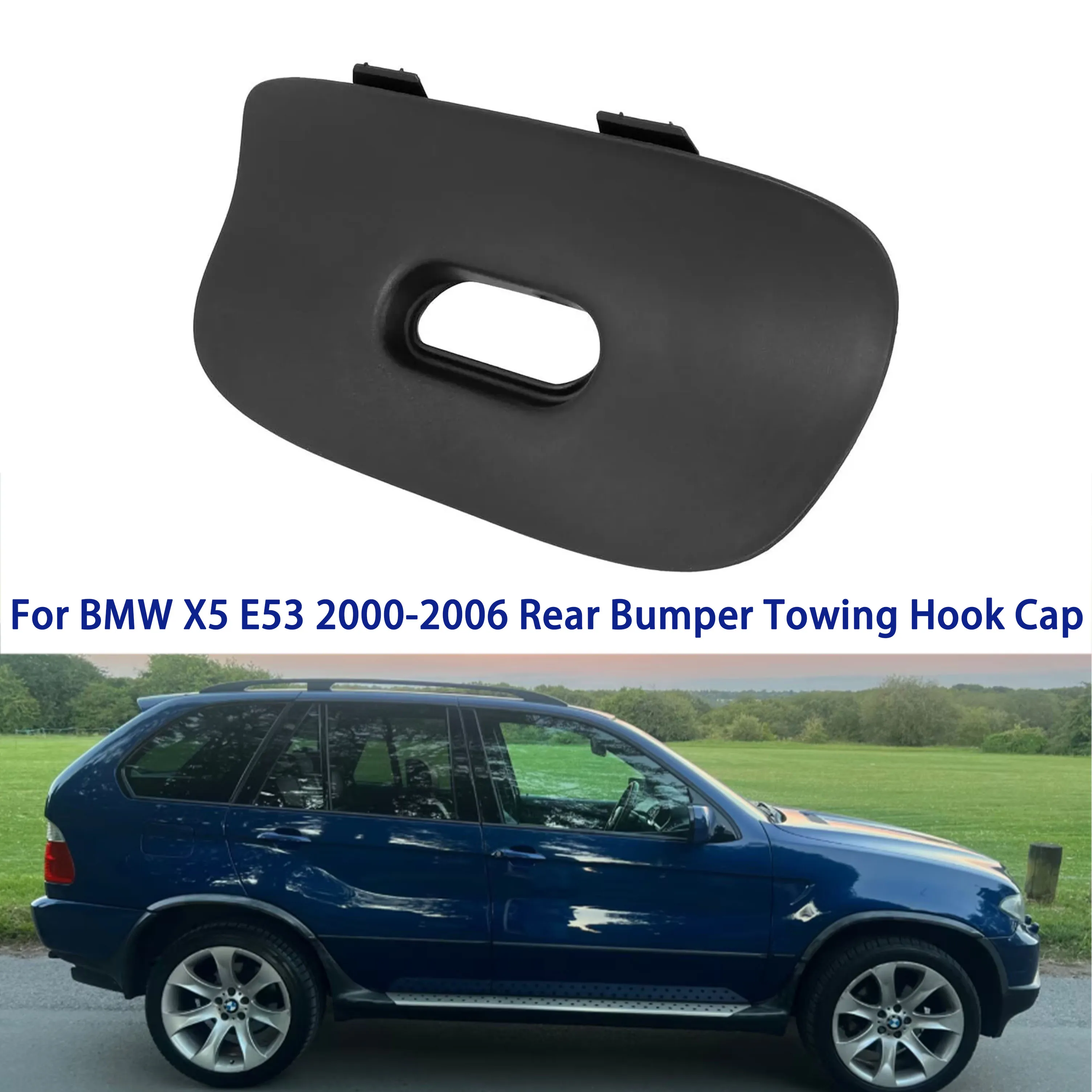 For BMW X5 E53 2000-2006 Rear Bumper Tow Bar Cover Trim Flap Trailer Hitch Fit Tow Eye Hook Cover Cap 51128402327