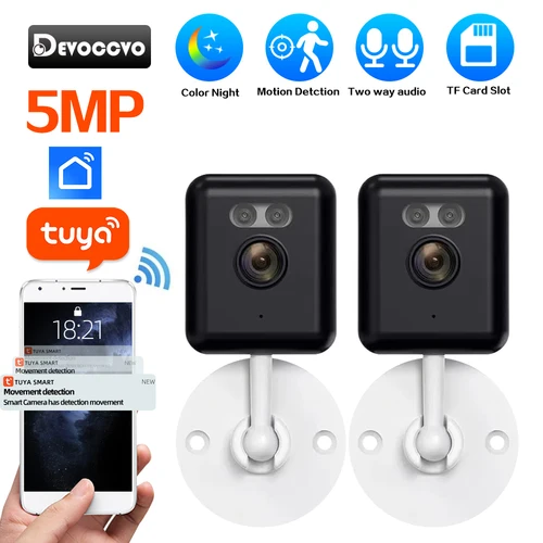 Imagen 1 del producto Tuya Smart 5MP Mini cámara de videovigilancia interior Wifi cámara CCTV de seguridad inalámbrica detección de movimiento Monitor de bebé de vida inteligente