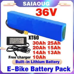 Fietsaccu 36volt Accu Fahradbateri Electric Bike Battery Deep Cycle Do Roweru 10ah 15 20ah 30ah 40ah 50ah 18650 10s3p 750W 1000W