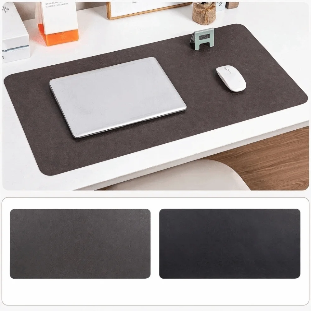 Office Stationery All-in-One Desk Pad Double-Sided Cowhide Texture Computer Mat Waterproof Anti-Dirt Mouse Pad Daily Use