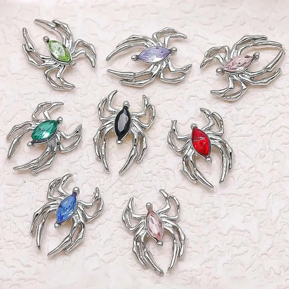 5pcs Halloween 3D Spider Nail Art Charms Crystal Horse Eye Rhinestones Gems Nail Decoraions Manicure Accessories