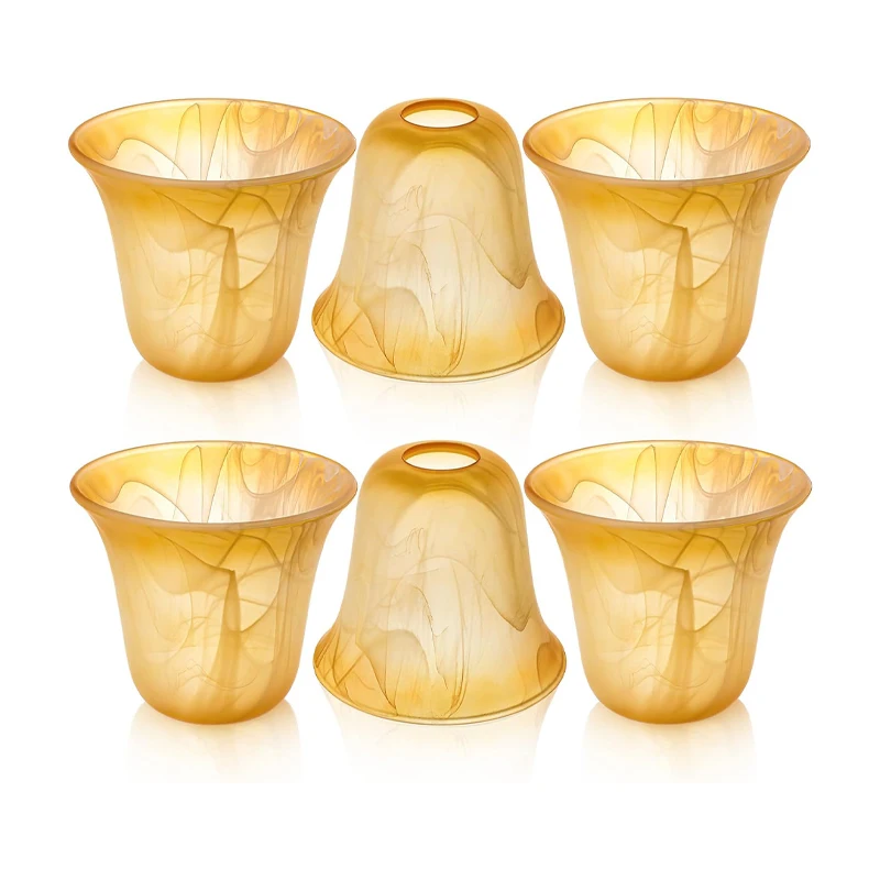 Bell Shaped Glass Lamp Shade  Replacement Globe Ceiling Fan Light Cover for Chandelier Wall Sconce Pendant Light Bathroom Vanity