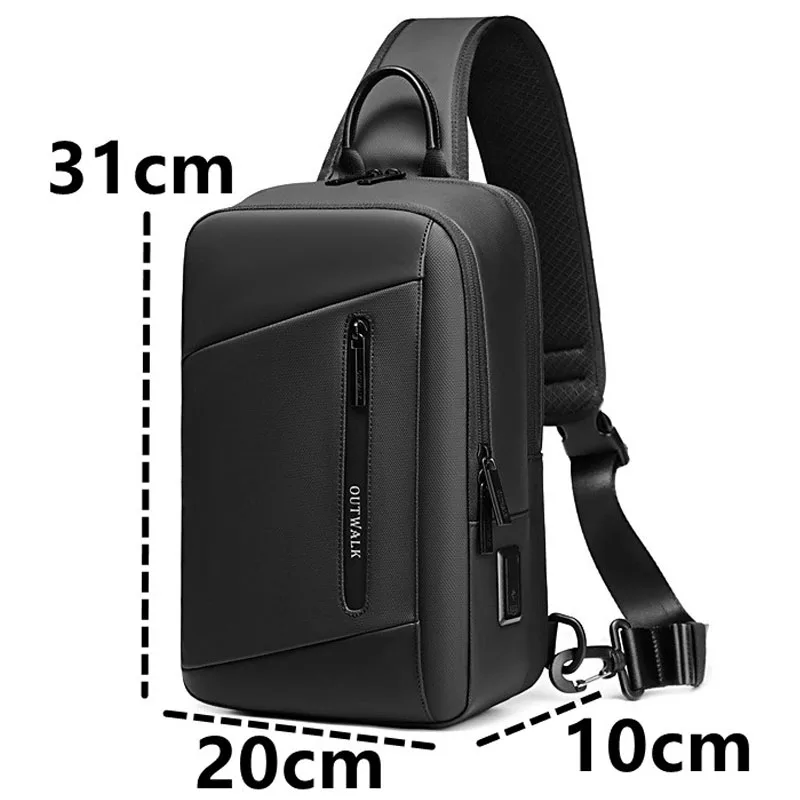 الرجال مكافحة سرقة متعددة الوظائف USB حقيبة الكتف مقاوم للماء السفر رسول Crossbody الصدر الرافعة حقيبة حزمة للذكور النساء الإناث